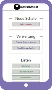 Einfaches, für mobile Anwendungen optimiertes Verwaltungstool für Schafe